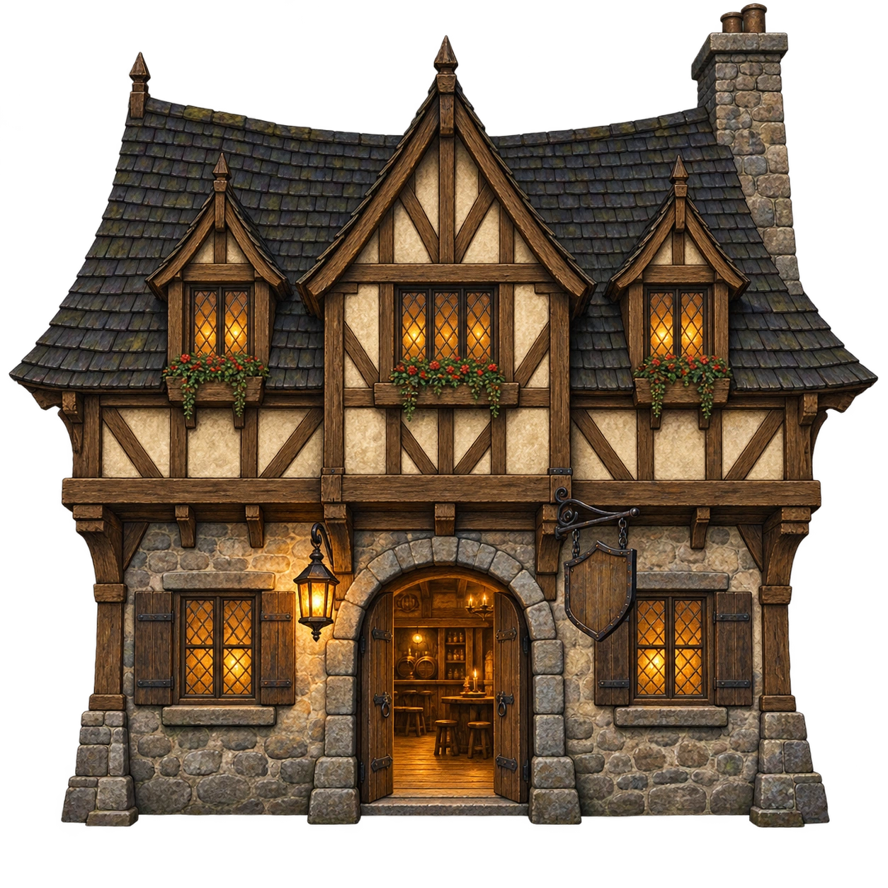 Ilustracja karczmy z projektu CRPG.ai